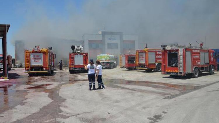 Katı yakıt üretim tesisinde korkutan yangın (3)