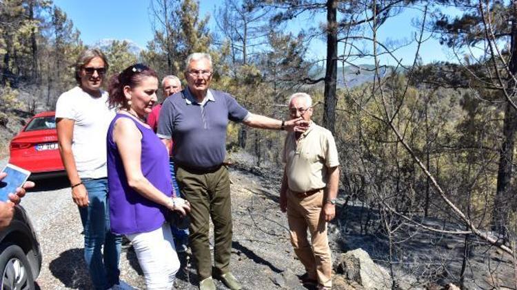 Baykal Alanya’da yanan alanları gezdi