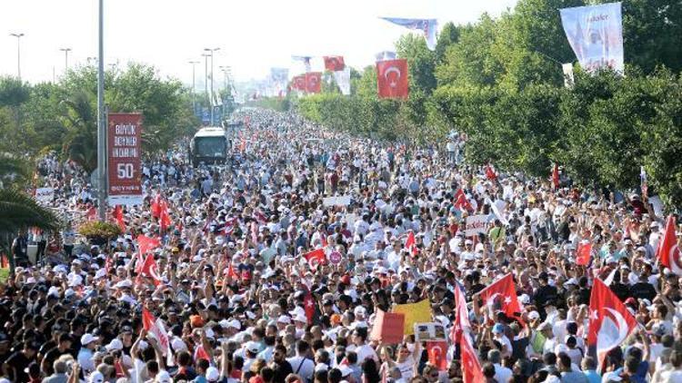 fotoğraflar//İstanbulda Adalet Mitingi; Alana giremeyenler sahili doldurdu