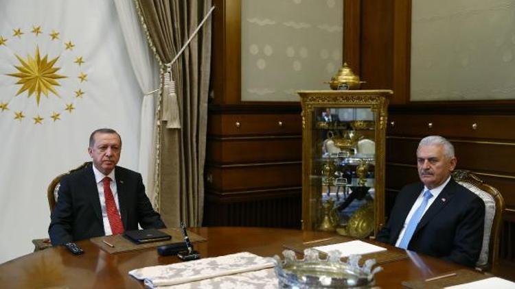Cumhurbaşkanı Erdoğan ile görüşen Başbakan Yıldırım açıklama yapacak
