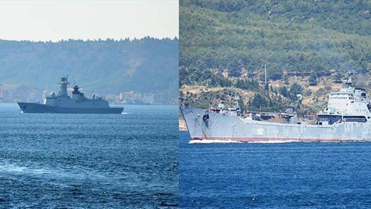 Çanakkale Boğazından Çin savaş gemisi filosu ve Rus savaş gemisi geçti