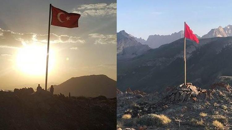 TSK en yükseğini oluşturdu... Türk bayrağı dikildi