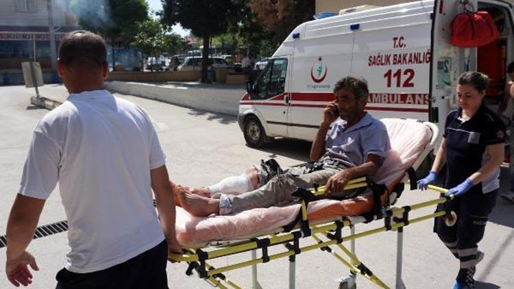 Spiralin bacağını kestiği işçi yaralandı