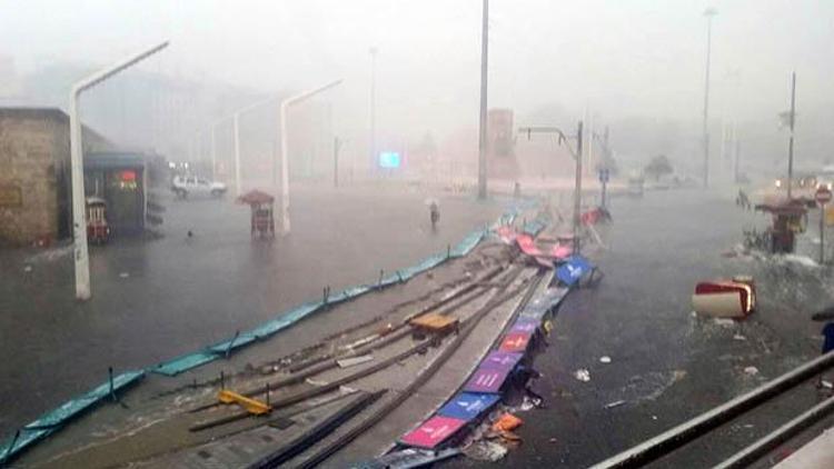 Fırtına Taksimi savaş alanına çevirdi