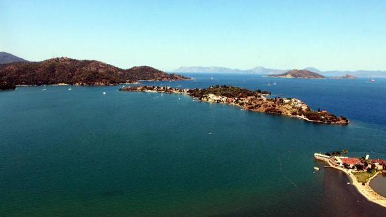 Fethiye Körfezindeki çamur tepeleri gökyüzünden fotoğraflandı