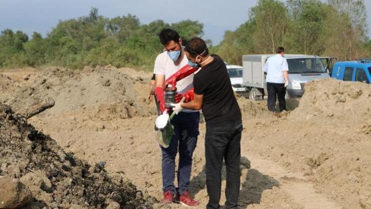 HES inşaatı sahasına gömülen tonlarca atık bulundu