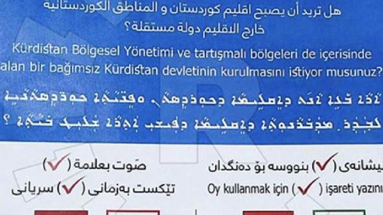 Irakta yapılacak bağımsızlık Referandumu için 3 dilli pusula basıldı