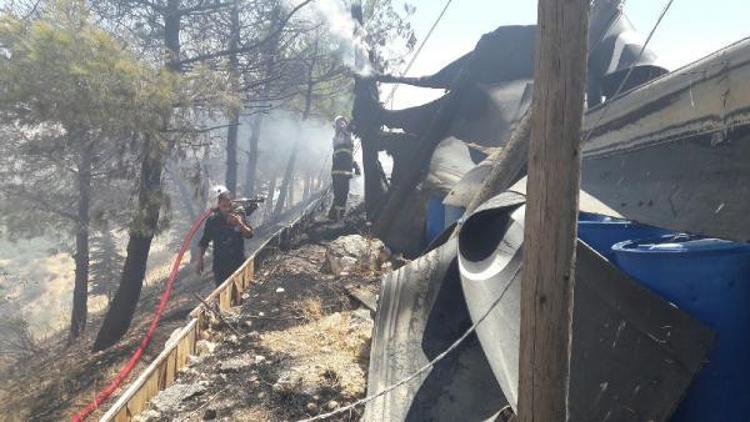 Adıyamanda jandarma atış poligonunda yangın