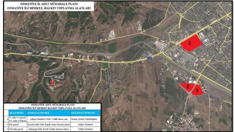 Osmaniyede afet toplanma alanları