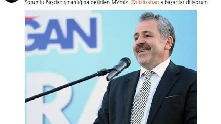 Şaban Dişli, Cumhurbaşkanı Başdanışmanlığına getirildi