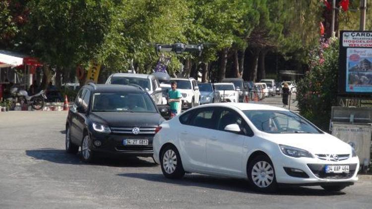 Jandarmadan Çardak Feribot İskelesinde güvenlik kontrolü