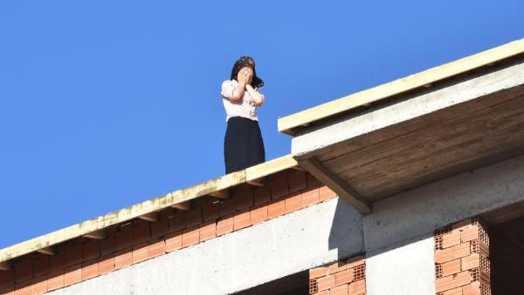 Namile kadın 9 katlı inşaata çıkarak intihara kalkıştı
