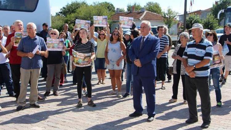 Sarayda taş ocağı protestosu