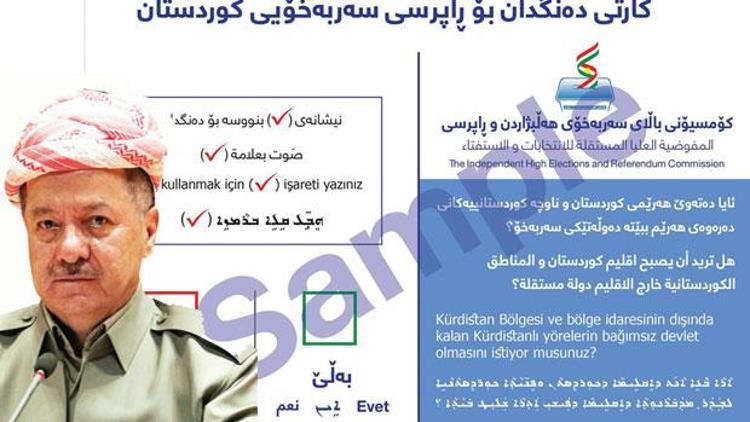 İşte Barzaninin oy pusulası