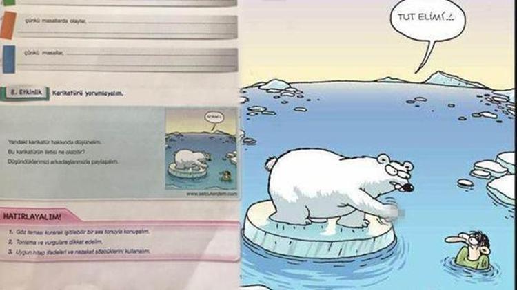 O karikatürün olduğu sayfa yırtılıyor