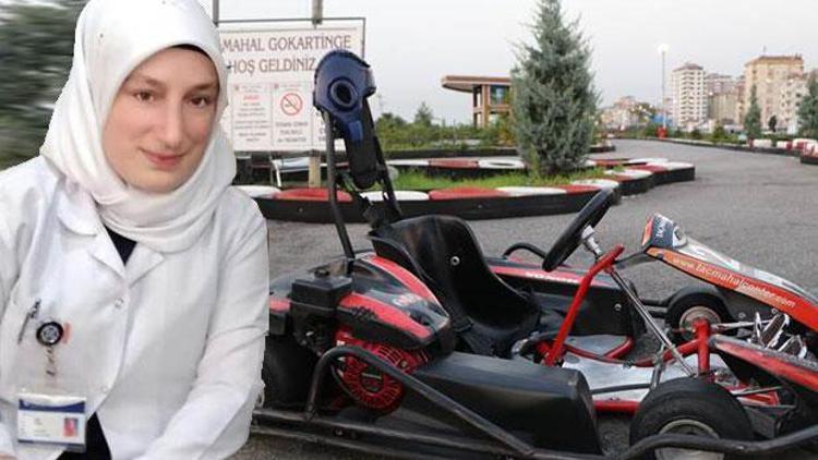 Go-kart aracına şalı dolanan hemşire ölümden döndü