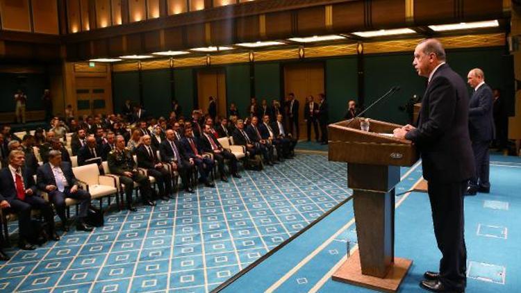 Erdoğan, Putin ile yaptığı ortak basın toplantısında: Gerek Irakın gerekse Suriyenin toprak bütünlüğü konusunda hemfikiriz (1)