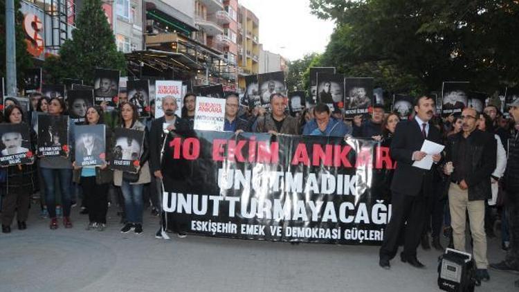 Ankaradaki bombalı saldırı, 2nci yılında Eskişehirde protesto edildi