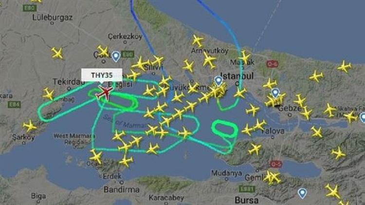 THY uçağı İstanbul üzerinde 7 saat 22 dakika dolaştıktan sonra inebildi