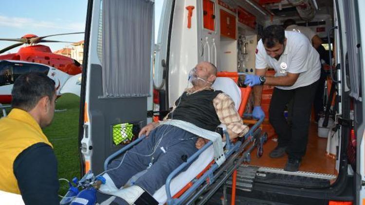 Ambulans helikopterle hastaneye sevk edildi