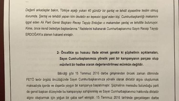 Tezcan hakkında Cumhurbaşkanına hakaretten suç duyurusu