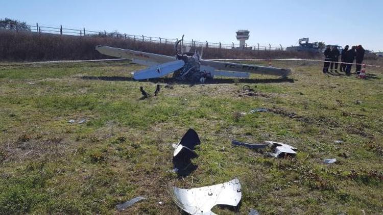 Çorluda eğitim uçağı araziye sert iniş yaptı: 1 yaralı (2)- Yeniden