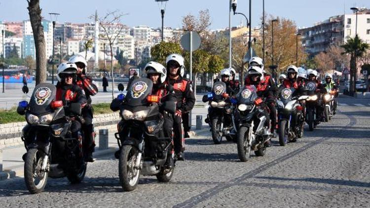 Çanakkalede motosikletli polis timleri göreve başladı