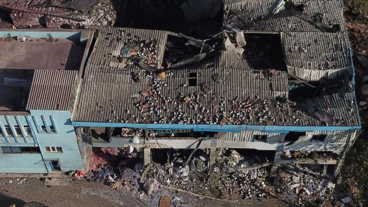 Ek hava fotoğrafları  - Bursada tekstil fabrikasında patlama ve göçük: 5 ölü, 16 yaralı