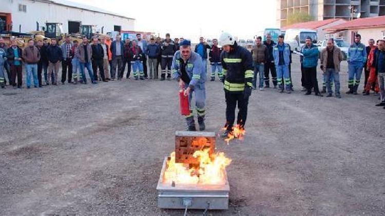 Palandöken belediyesi personeline yangın eğitimi verildi