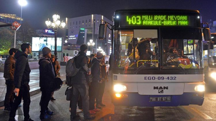 Gece ulaşımını ilk gün 16 bin 548  Ankaralı kullandı