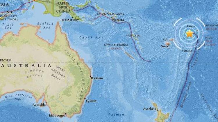 Güney Pasifik Okyanusunda  deprem