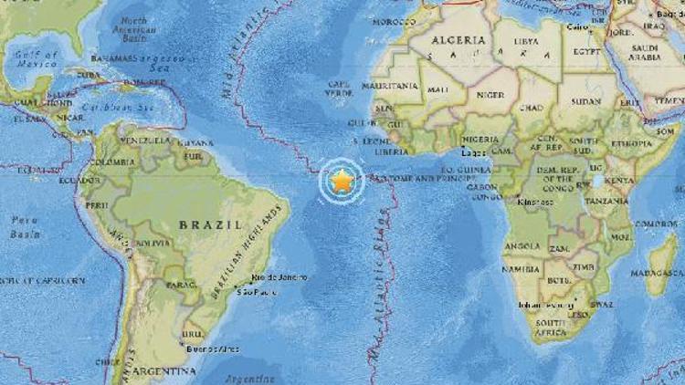 Orta Atlantik Sırtında 6.7 büyüklüğünde deprem