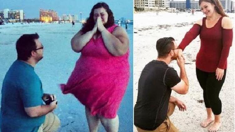 Obez çift birlikte 200 kilo verdi