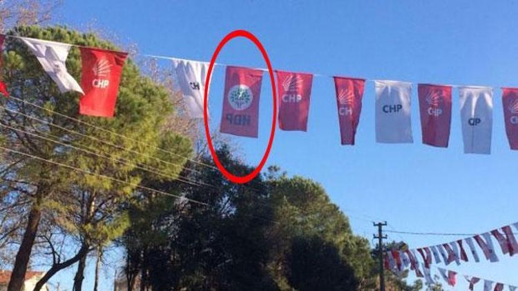 HDP ile CHP bayraklarının yan yana asılmasıyla ilgili Emniyetten açıklama