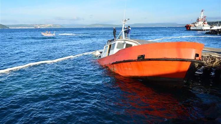 Çanakkalede lodos 18 metrelik tekneyi batırdı