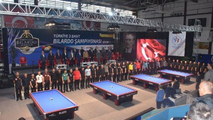 Türkiye 3 bant bilardo turnuvası final etabı Sinopta başladı