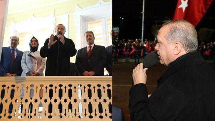 Erdoğan Sarıyerde balkon konuşması yaptı