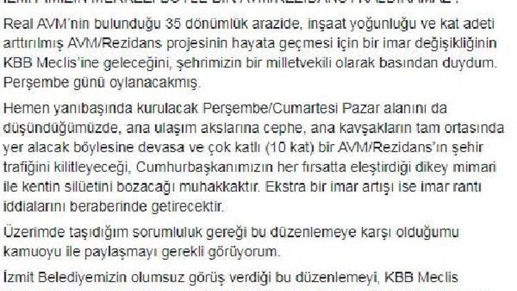 Ak Partili vekilin tepki gösterdiği kat artışı yapılan imar değişikliği tekrar incelenecek