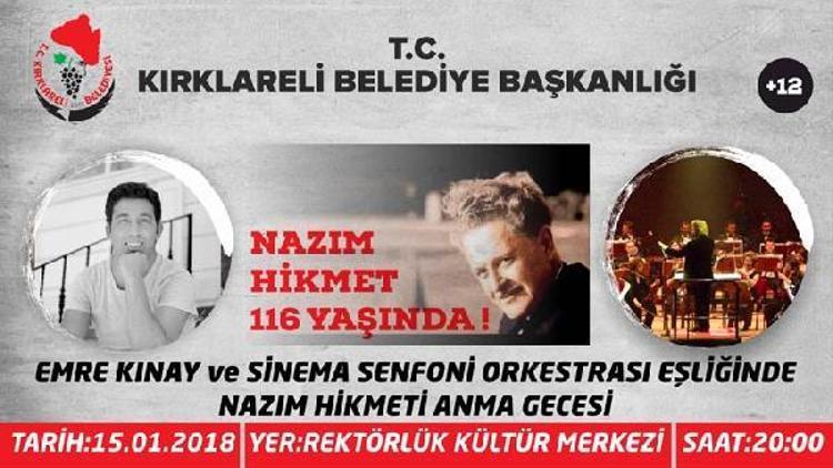 Nazım Hikmet Kırklareli’nde anılacak