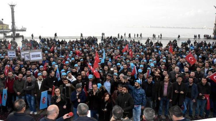 Metal işçileri İzmirde eylem yaptı