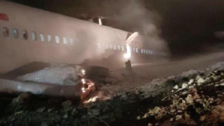 Trabzonda yolcu uçağı pistten çıktı- ek fotoğraflar