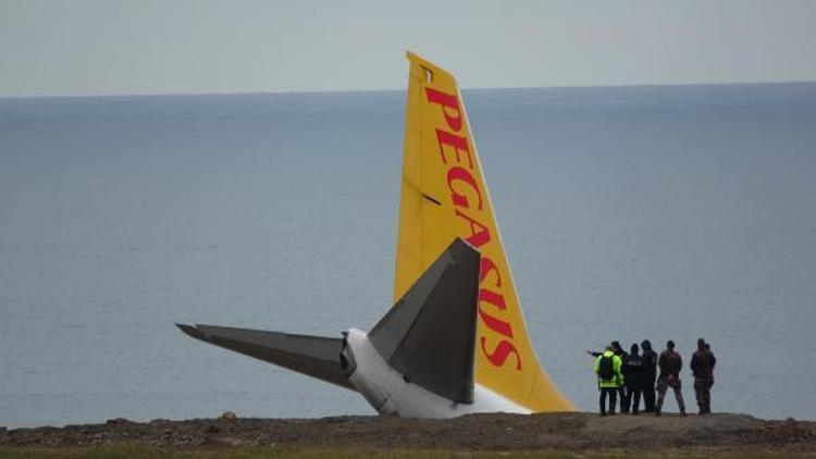 Trabzon’da pistten çıkan uçak, denize 25 metre kala durdu (3)- Yeniden