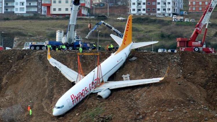 Havalimanı uçuş trafiğine kapatıldı, uçak için kurtarma operasyonu başladı (2)