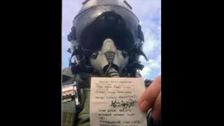 Türk F16 pilotundan duygulandıran mesajı