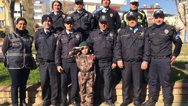 Lösemi hastası küçük Olcaya polis şefkati