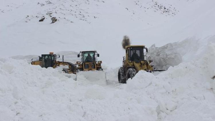 3 metre karda yolları açık tutmaya çalışıyorlar