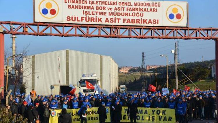 Bandırma Eti Maden işçilerinden pirit eylemi