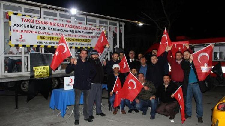 Taksicilerden Zeytin Dalı Harekatına destek için kan bağışı