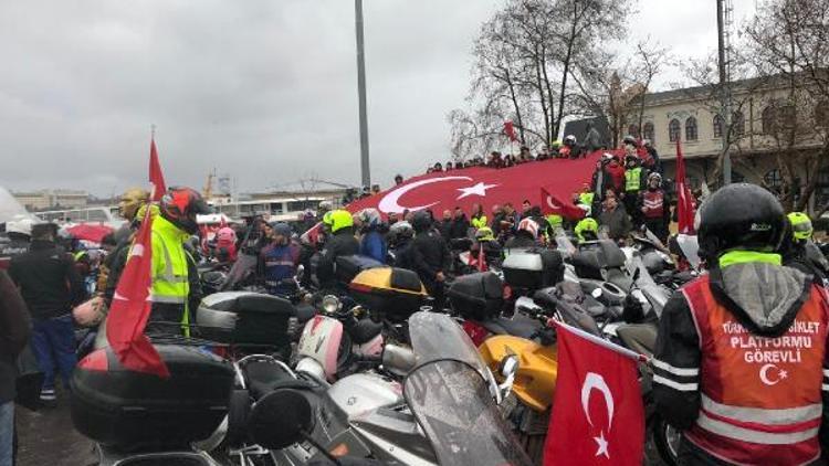 Yüzlerce motosikletli Afrin şehitleri için sürdü (1)