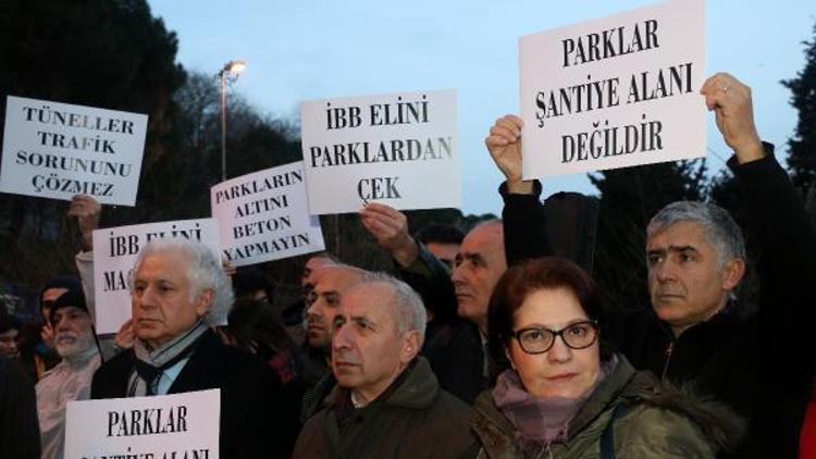 Maçka Parkında protesto eylemi